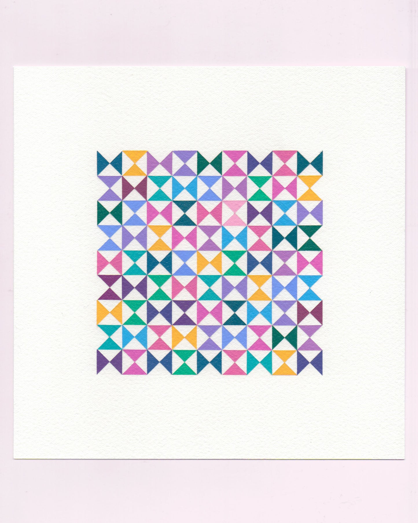 Bold, graphic multicoloured abstract painting with repeating geometric shapes, 30 July (030/365) by Victoria Mardon, 365: A Year in Colour series.