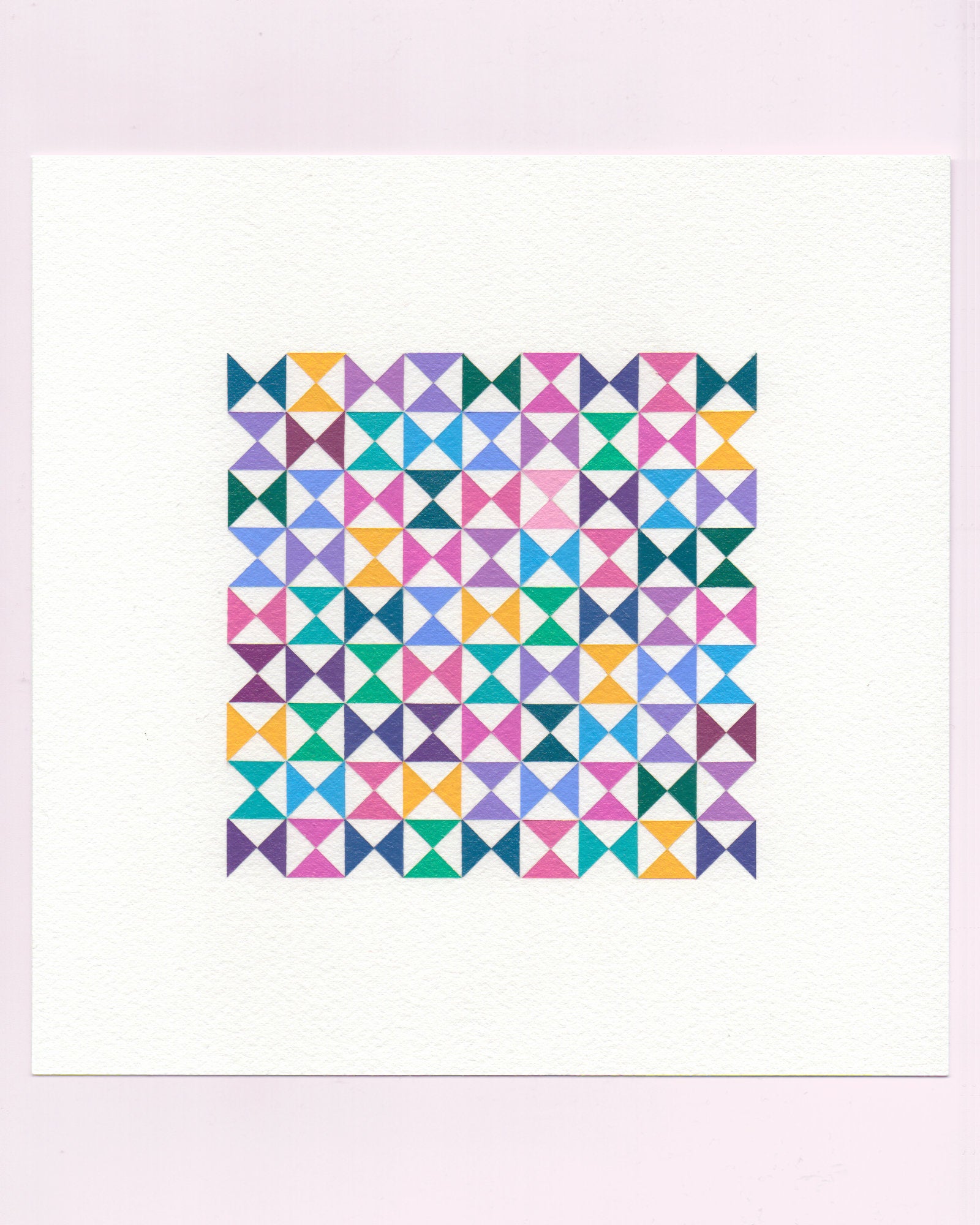 Bold, graphic multicoloured abstract painting with repeating geometric shapes, 30 July (030/365) by Victoria Mardon, 365: A Year in Colour series.