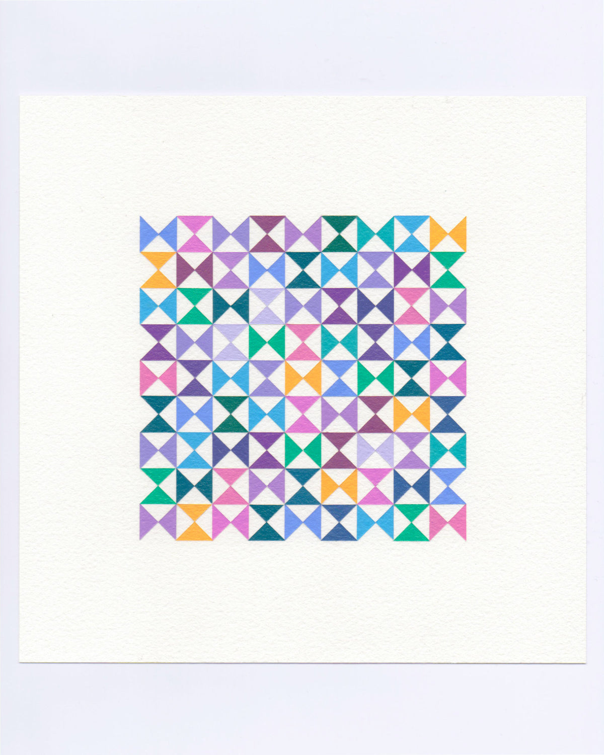 Bold, graphic multicoloured abstract painting with repeating geometric shapes, 30 October (122/365) by Victoria Mardon, 365: A Year in Colour series.
