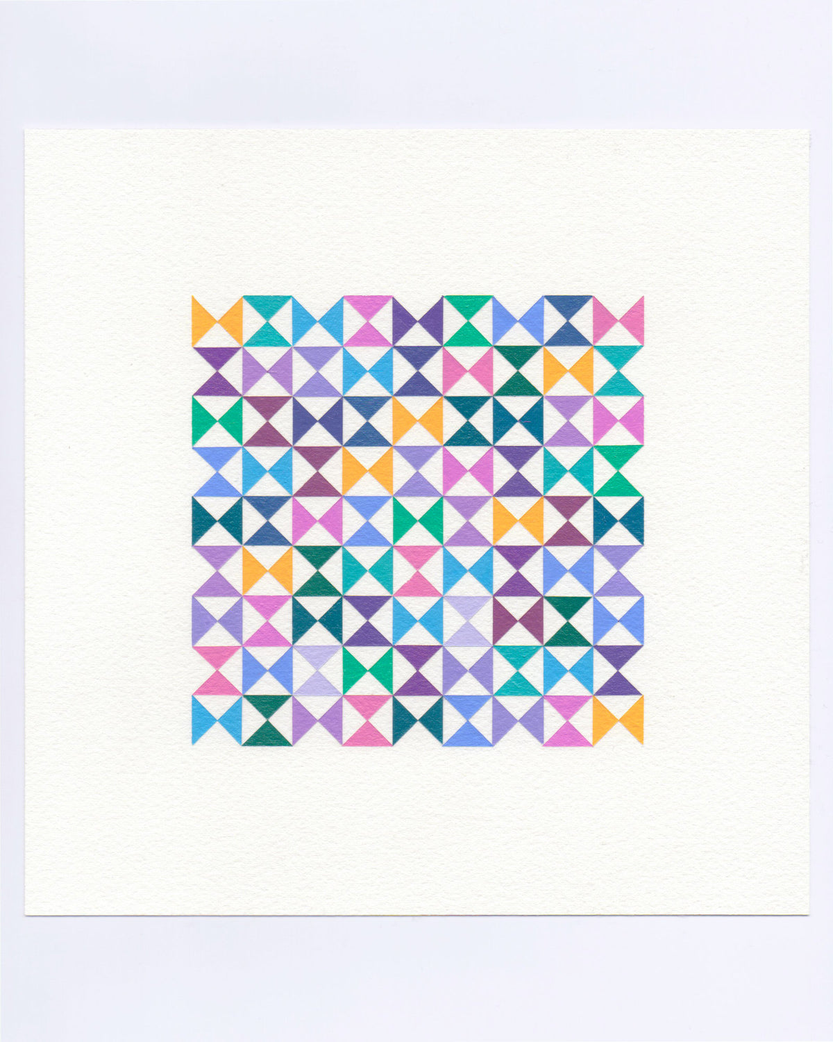 Bold, graphic multicoloured abstract painting with repeating geometric shapes, 31 October (123/365) by Victoria Mardon, 365: A Year in Colour series.